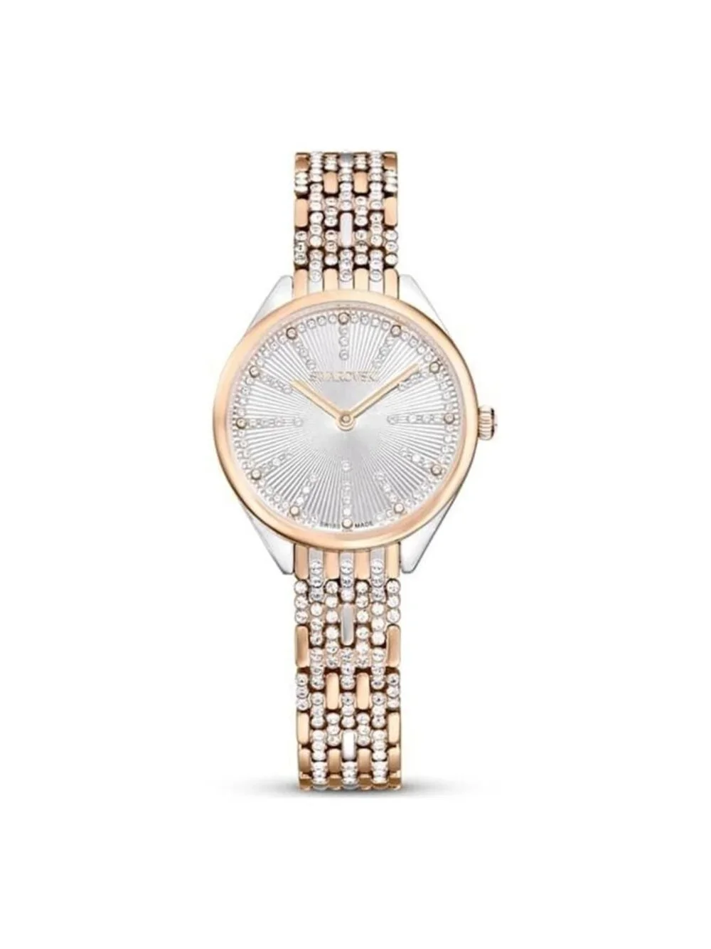 NWT Swarovski Attract Quartz Crystal Silver Dial Ladies Watch